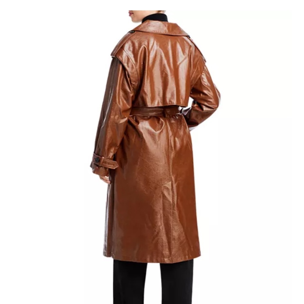 Apparis Isa Crinkle Faux Leather Trench Coat - Picture 2 of 4
